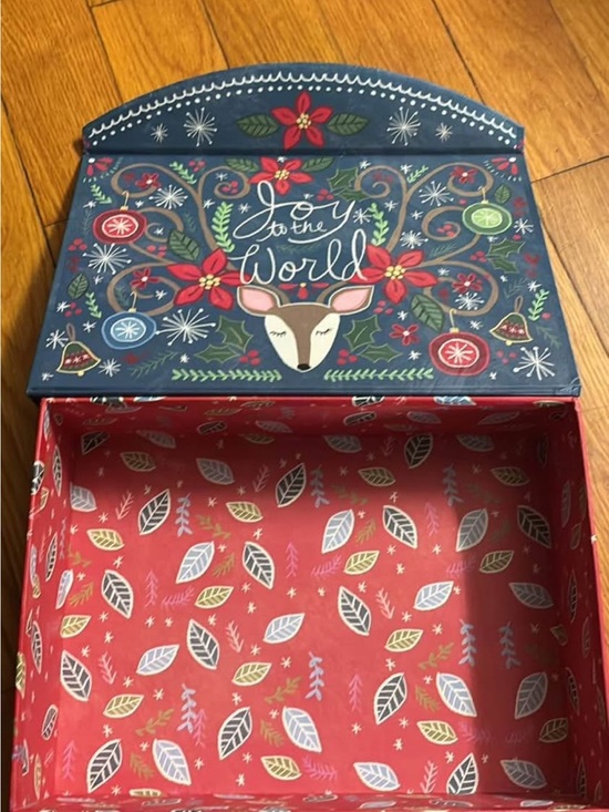 T.J.Maxx Other - Joy to the World Holiday Decorative Storage Box - Navy & Red